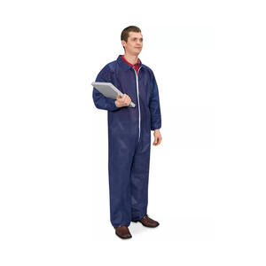 Cellucap Hazmat Protection Suit Disposable Coveralls Navy Blue With Zipper